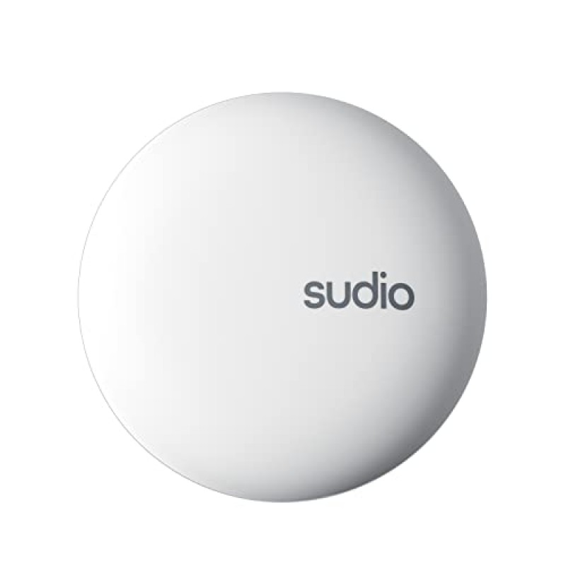 충전 케이스가 포함된 Sudio A2 True Wireless 이어버드, 마이크가 포함된 인이어 소음 차단 헤드폰, Bluetooth 5.2, 30시간 재생, IPX4 방수(화이트)