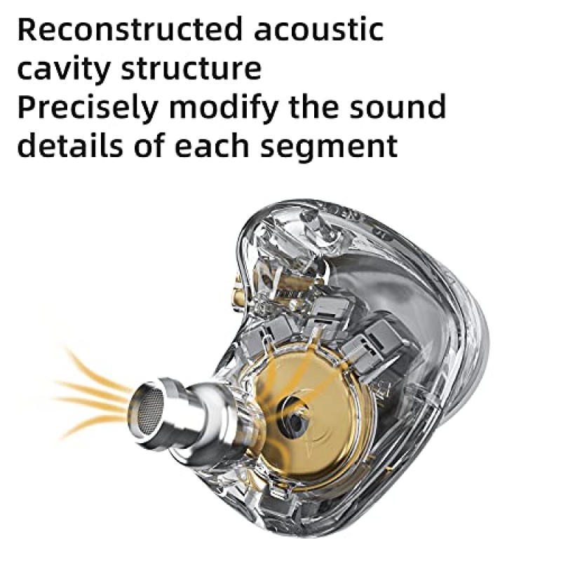 KZ ZAS 전문 가수 음악가를 위한 이어 모니터 헤드폰, 16개 유닛 하이브리드 드라이버 IEM 이어폰 1dd 7ba 하이브리드 드라이버 유선 헤드폰 편안한 착용감 IEM(마이크 포함 흰색)