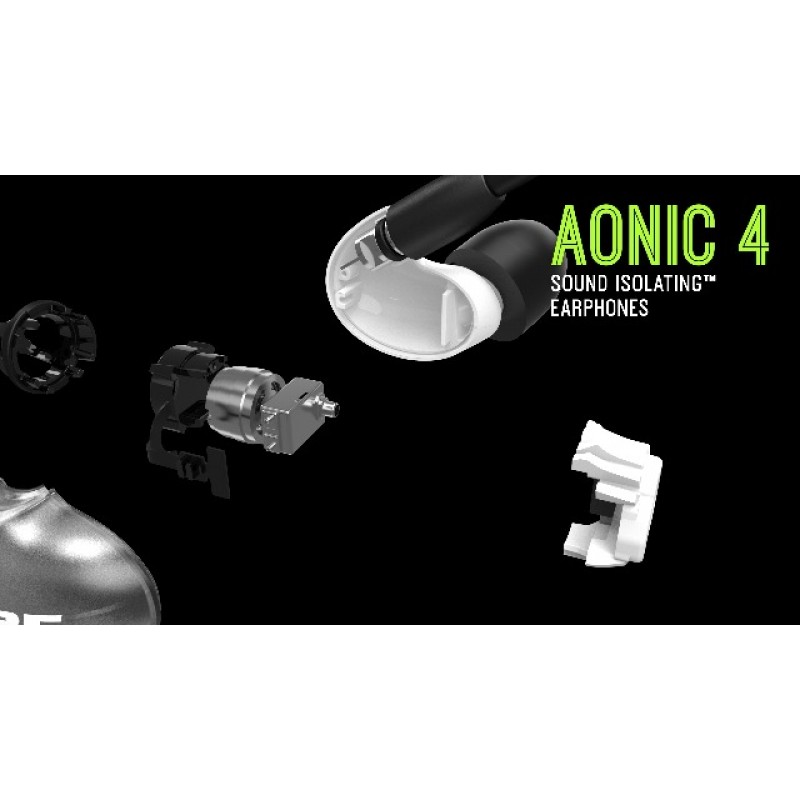 Shure AONIC 4 유선 소음 차단 이어버드, 섬세한 사운드, 듀얼 드라이버 하이브리드, 안전한 인이어 핏, 분리형 케이블, 내구성 있는 품질, Apple 및 Android 장치와 호환 가능 - 화이트