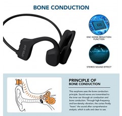 Crorowa 새로운 2세대 골전도 헤드폰은 방수, ENC 소음 방지 및 귀에 친숙하고 무통 헤드셋, 경량, 안전 및 휴대용 이어폰입니다. (하얀색)