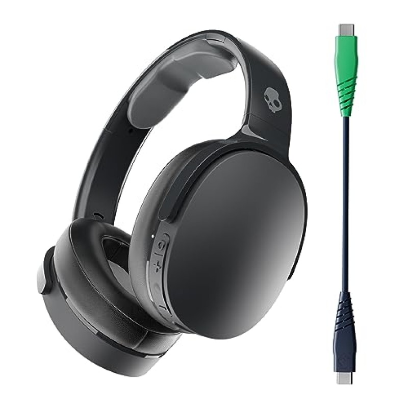 Skullcandy Hesh Evo 오버이어 무선 헤드폰, 36시간 배터리, 마이크, iPhone Android 및 Bluetooth 장치와 작동 - 트루 블랙