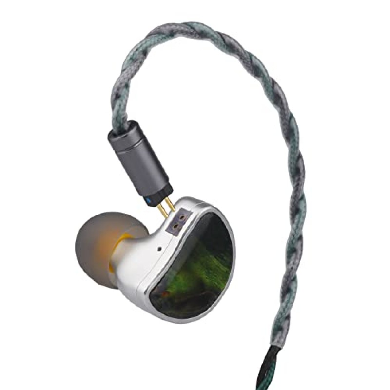 KiiBoom Allure HiFi 베릴륨 도금 다이어프램 다이나믹 드라이버 이어폰 IEM, 알루미늄 하우징, 분리형 4 코어 7N OCC OFC 케이블(오디오 애호가 음악가 DJ 스테이지용)