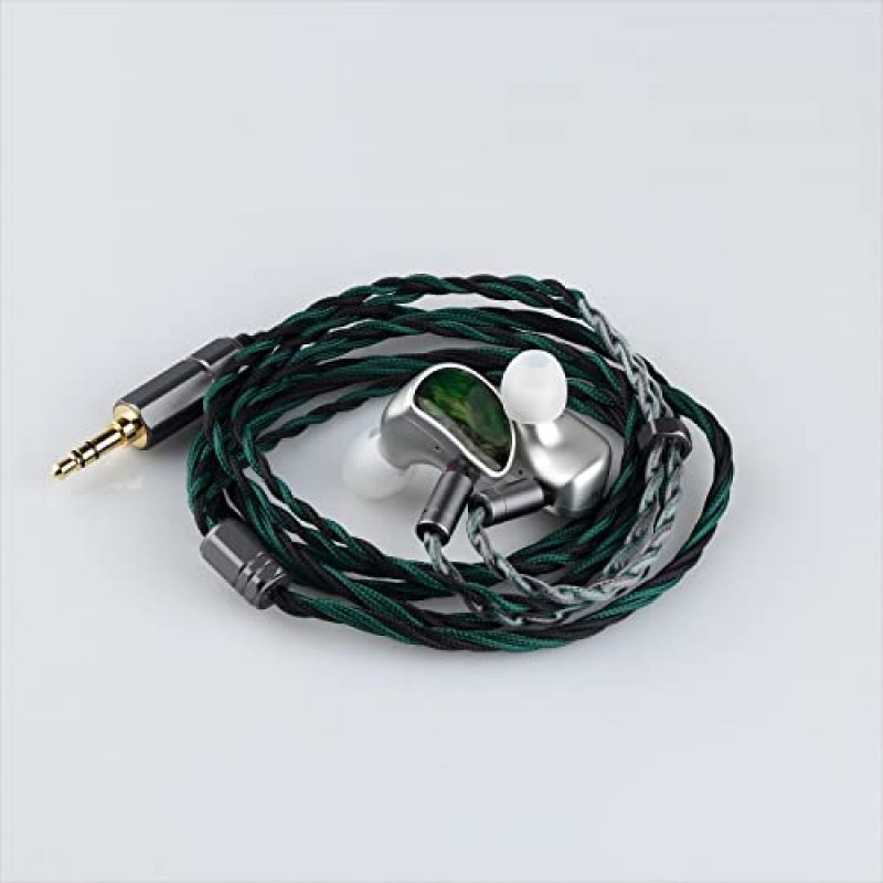 KiiBoom Allure HiFi 베릴륨 도금 다이어프램 다이나믹 드라이버 이어폰 IEM, 알루미늄 하우징, 분리형 4 코어 7N OCC OFC 케이블(오디오 애호가 음악가 DJ 스테이지용)