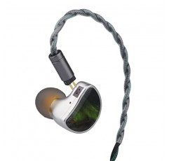 KiiBoom Allure HiFi 베릴륨 도금 다이어프램 다이나믹 드라이버 이어폰 IEM, 알루미늄 하우징, 분리형 4 코어 7N OCC OFC 케이블(오디오 애호가 음악가 DJ 스테이지용)