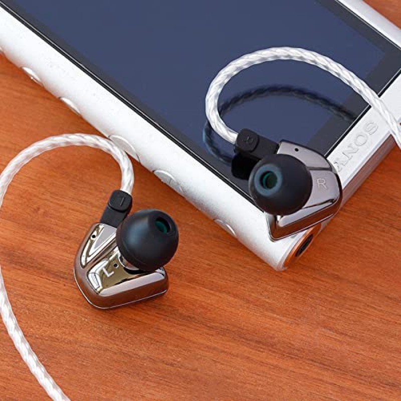 H HIFIHEAR HZSOUND 하트 미러 프로 이어 모니터 유선 이어버드 헤드폰 내부 IEM 이어버드, CNT 다이어프램 코일 인이어 헤드폰, 2.5mm/3.5mm/4.4mm 플러그 폼 이어팁, 가죽 케이스