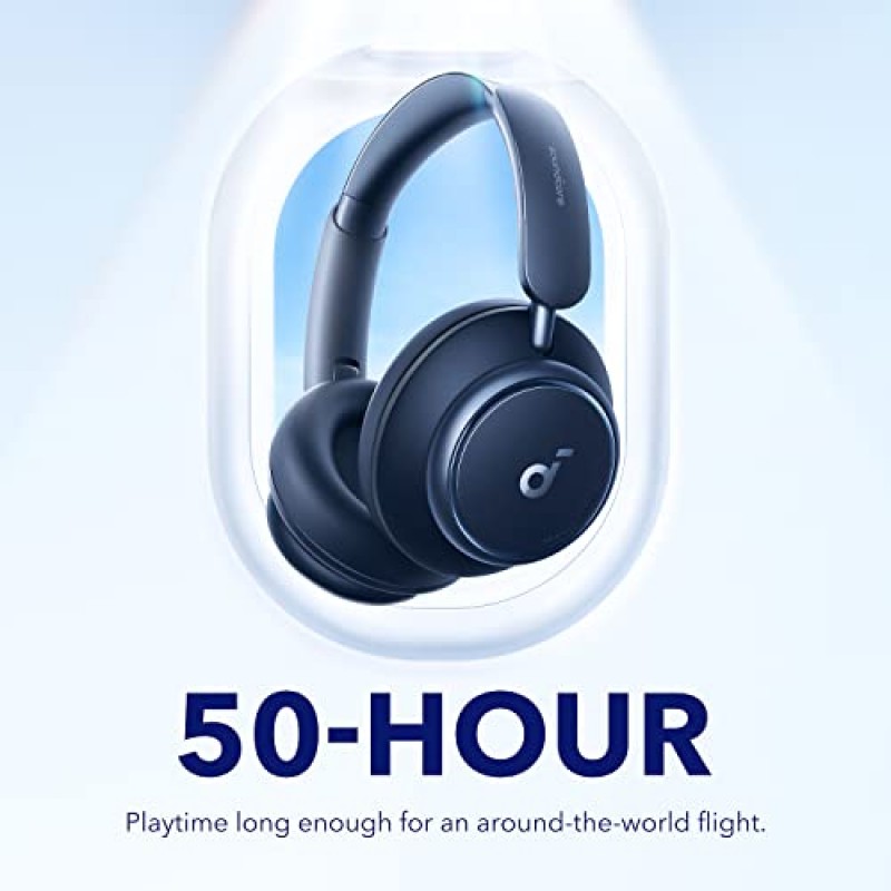 Anker Space Q45의 Soundcore 적응형 능동형 소음 차단 헤드폰, 최대 98%까지 소음 감소, 50시간 재생 시간, 앱 제어, LDAC 고해상도 무선 오디오, 편안한 착용감, 선명한 통화, Bluetooth 5.3