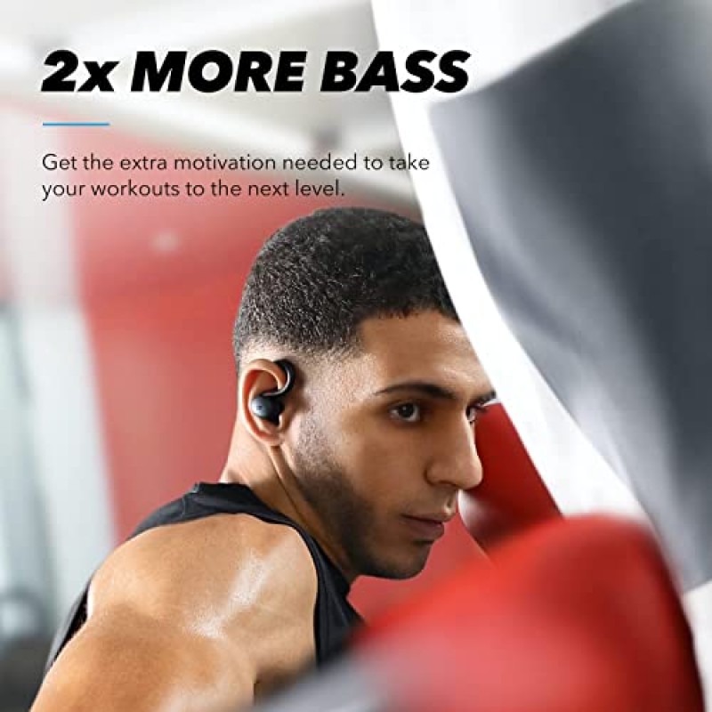 Anker의 Soundcore, Soundcore Sport X10 진정한 무선 Bluetooth 5.2 운동용 헤드폰, 회전식 이어 후크, 딥 베이스, IPX7 방수, 땀 방지, 32H 재생, 스포츠 이어버드, 체육관, 달리기(갱신)