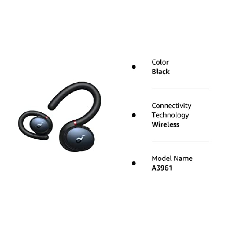 Anker의 Soundcore, Soundcore Sport X10 진정한 무선 Bluetooth 5.2 운동용 헤드폰, 회전식 이어 후크, 딥 베이스, IPX7 방수, 땀 방지, 32H 재생, 스포츠 이어버드, 체육관, 달리기(갱신)