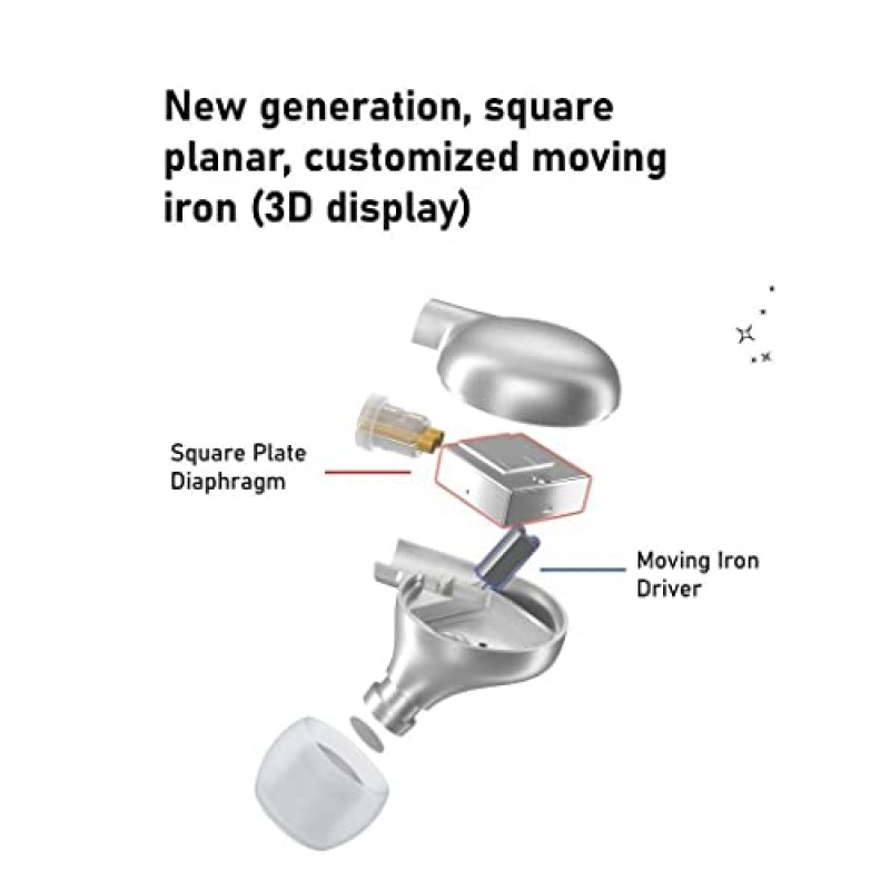 Kinboofi TINHIFI C5 이어폰 모니터 헤드폰, 맞춤형 밸런스드 아마츄어 드라이버 HiFi IEM 이어폰, 오디오 애호가용 0.78mm 2Pin 케이블이 있는 이어폰 모니터