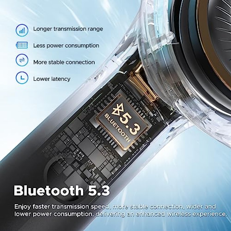 SoundPEATS 고해상도 무선 이어버드, Air4 Lite Bluetooth V5.3 이어폰(LDAC 포함), 13mm 다이내믹 드라이버 및 선명한 스테레오 사운드를 위한 6개의 마이크, 게임 모드, 듀얼 장치 연결, 총 30시간, 앱 제어