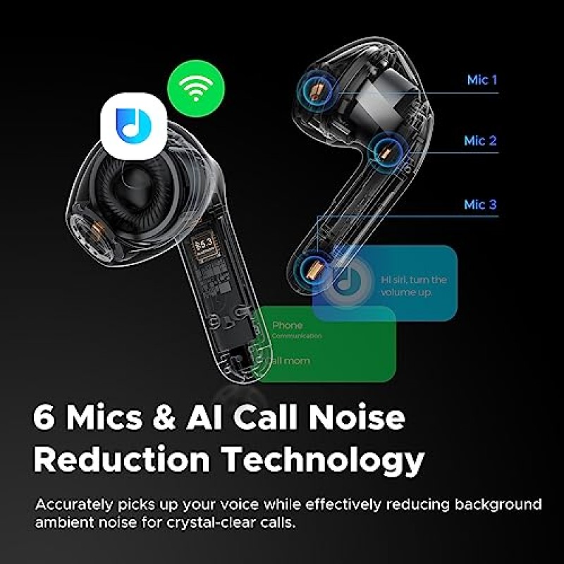 SoundPEATS 고해상도 무선 이어버드, Air4 Lite Bluetooth V5.3 이어폰(LDAC 포함), 13mm 다이내믹 드라이버 및 선명한 스테레오 사운드를 위한 6개의 마이크, 게임 모드, 듀얼 장치 연결, 총 30시간, 앱 제어