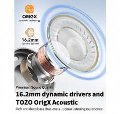 TOZO T6 진정한 무선 이어버드 Bluetooth 5.3 헤드폰 터치 컨트롤 및 TOZO OpenReal 개방형 헤드폰 Bluetooth 5.3 공기 전도 무선 헤드폰 스포츠 이어버드