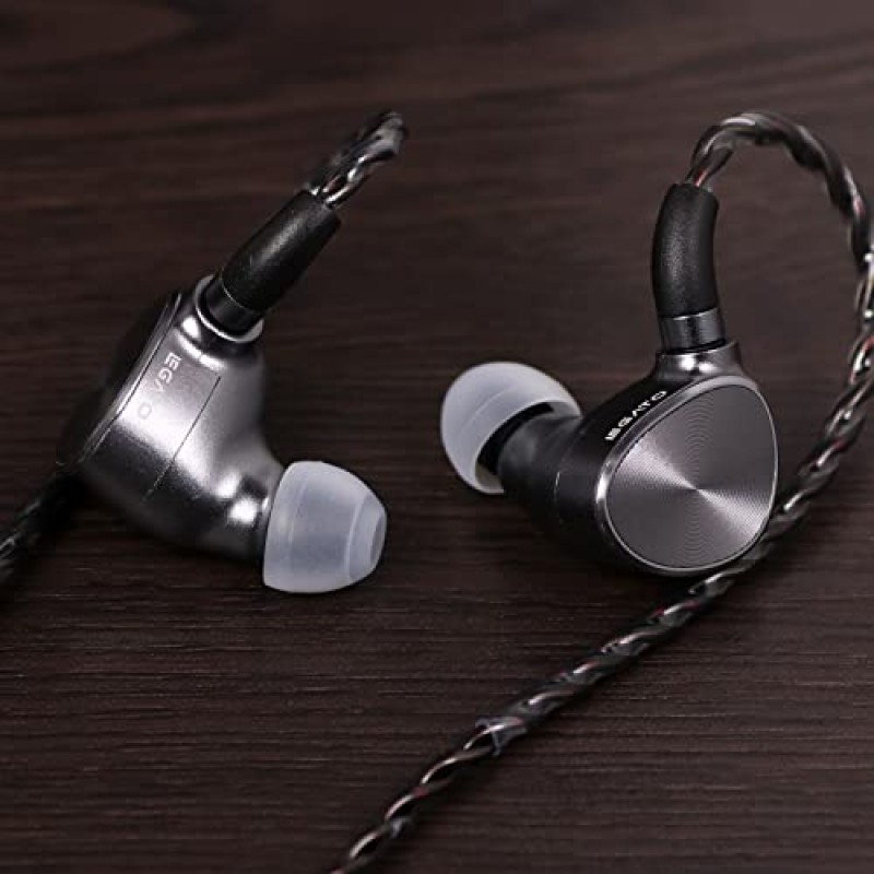 Linsoul 7Hz Legato 2DD HiFi 이어폰 모니터, N52 자석이 포함된 듀얼 다이나믹 드라이버 이어폰 IEM, CNC 알루미늄 케이스, 오디오파일 음악가 DJ용 분리형 OCC 0.78mm 2핀 케이블(실버, Legato)