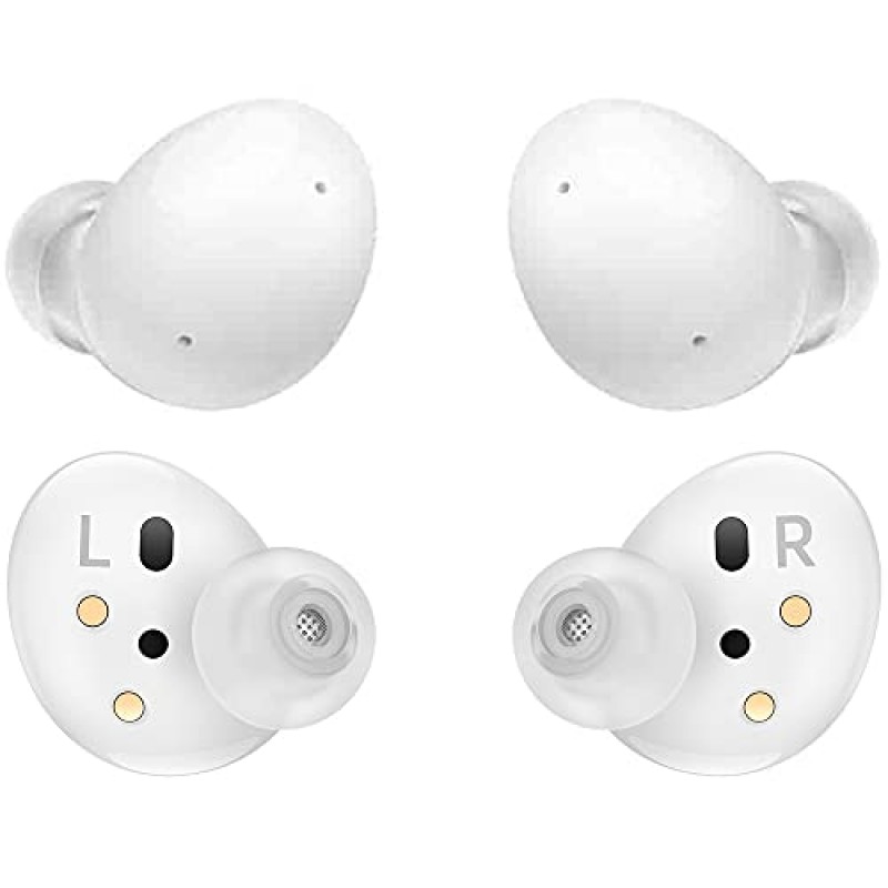 SAMSUNG Galaxy Buds2 (ANC) 능동형 소음 제거, iOS 및 Android용 무선 Bluetooth 5.2 이어버드, 해외 모델 - SM-R177(고속 무선 충전 패드 번들, 화이트)