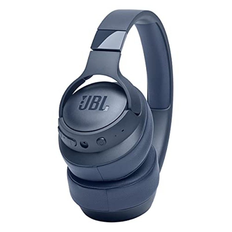 JBL Tune 710BT 무선 오버이어 헤드폰 - 마이크가 있는 블루투스 헤드폰, 50H 배터리, 핸즈프리 통화, 휴대용(블루)(리뉴얼)
