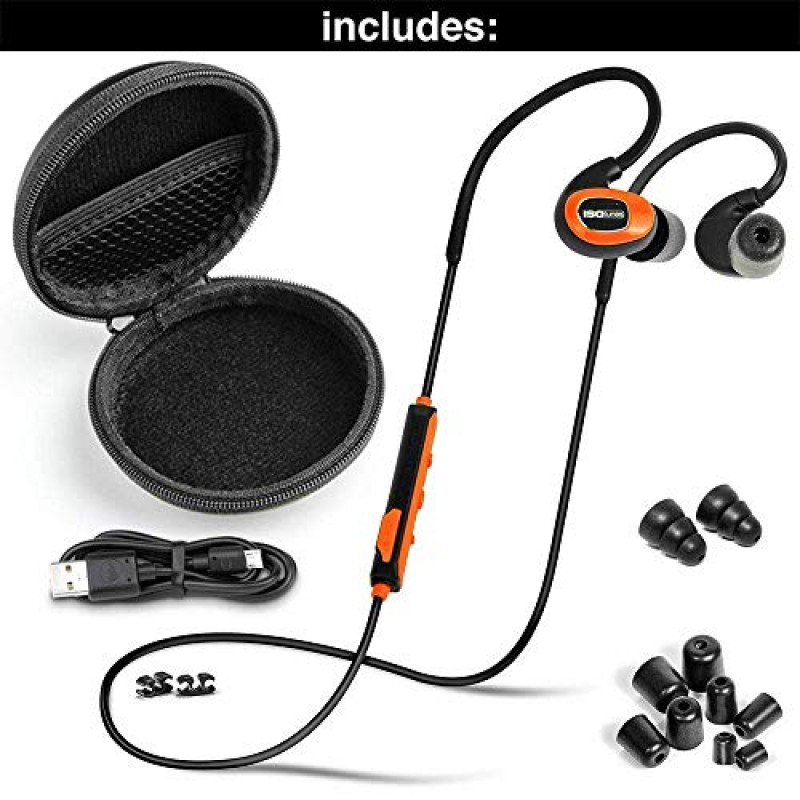 ISOtunes PRO Bluetooth 귀마개 헤드폰: 27dB 소음 감소 등급, 10시간 배터리, 소음 제거 마이크, OSHA 준수 Bluetooth 청력 보호 장치