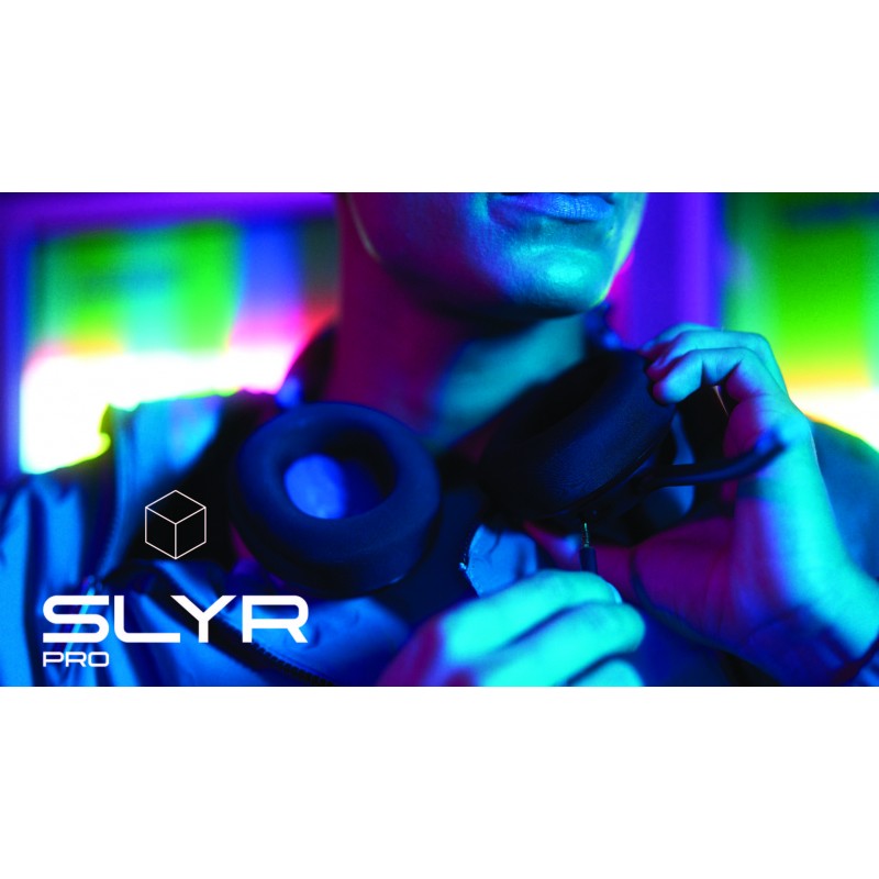 Skullcandy SLYR Pro 멀티 플랫폼 오버이어 유선 게이밍 헤드셋, 향상된 음향 인식, AI 마이크, Xbox Playstation 및 PC와 작동 - 블랙