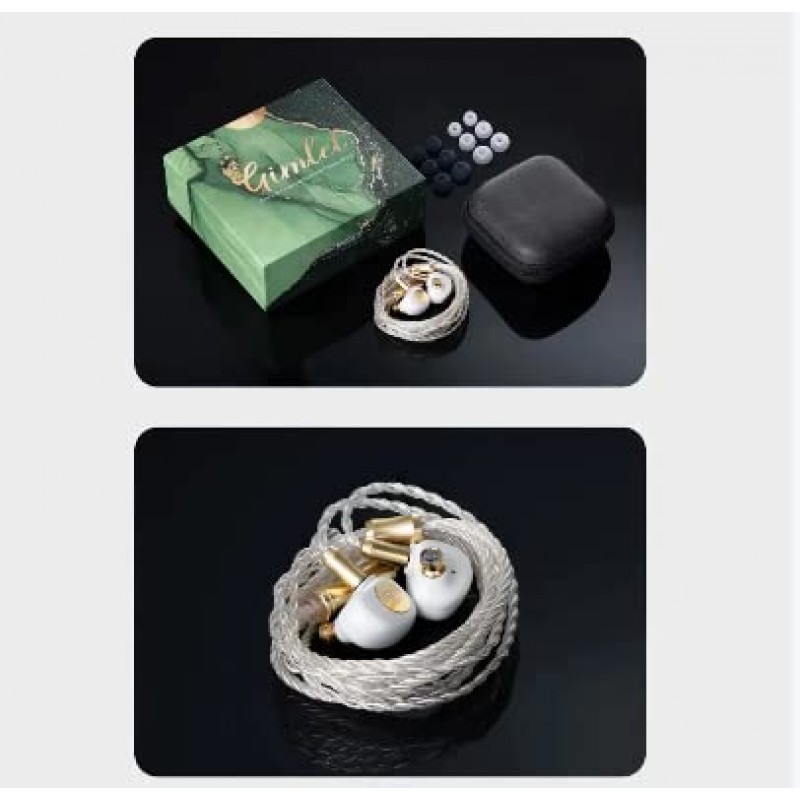 Linsoul Kinera QOA Gimlet 10mm LCP 다이어프램 다이나믹 드라이버 HiFi 이어폰형 이어폰 IEM, 오디오파일 음악가용 분리형 2핀 케이블 포함(흰색, Gimlet)