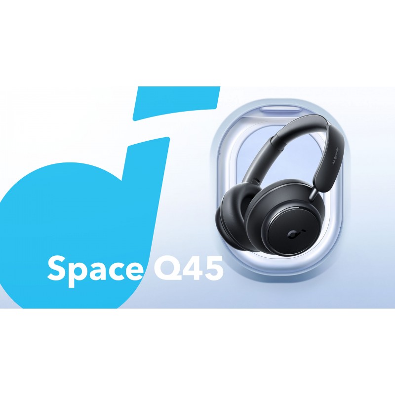 Soundcore Anker Space Q45 적응형 능동형 소음 차단 헤드폰, 블랙