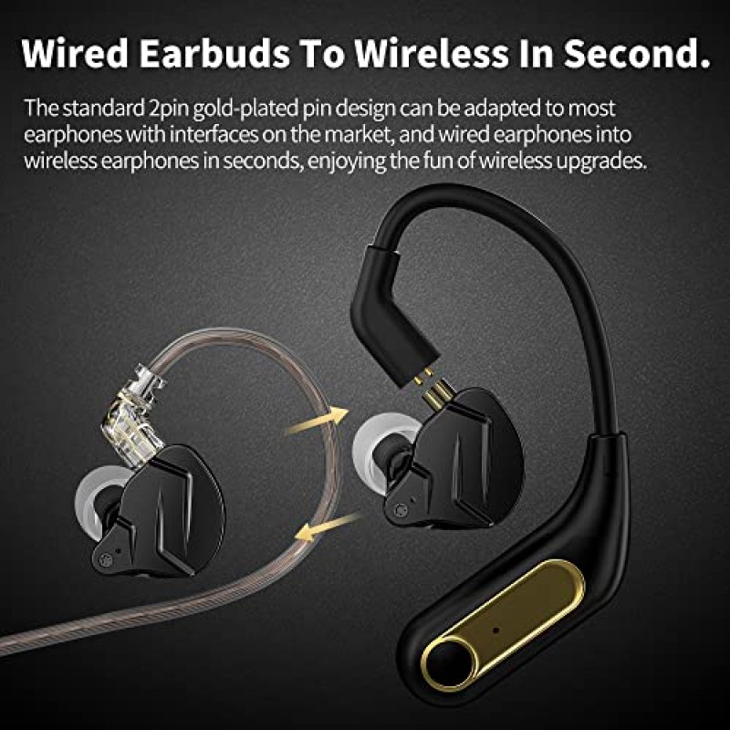 Erjigo Bluetooth 어댑터 0.75mm 핀 0.78 핀 이어 버드, KZ AZ15 HiFi TWS 진정한 무선 IEM 이어폰 교체 마이크 케이블 코드