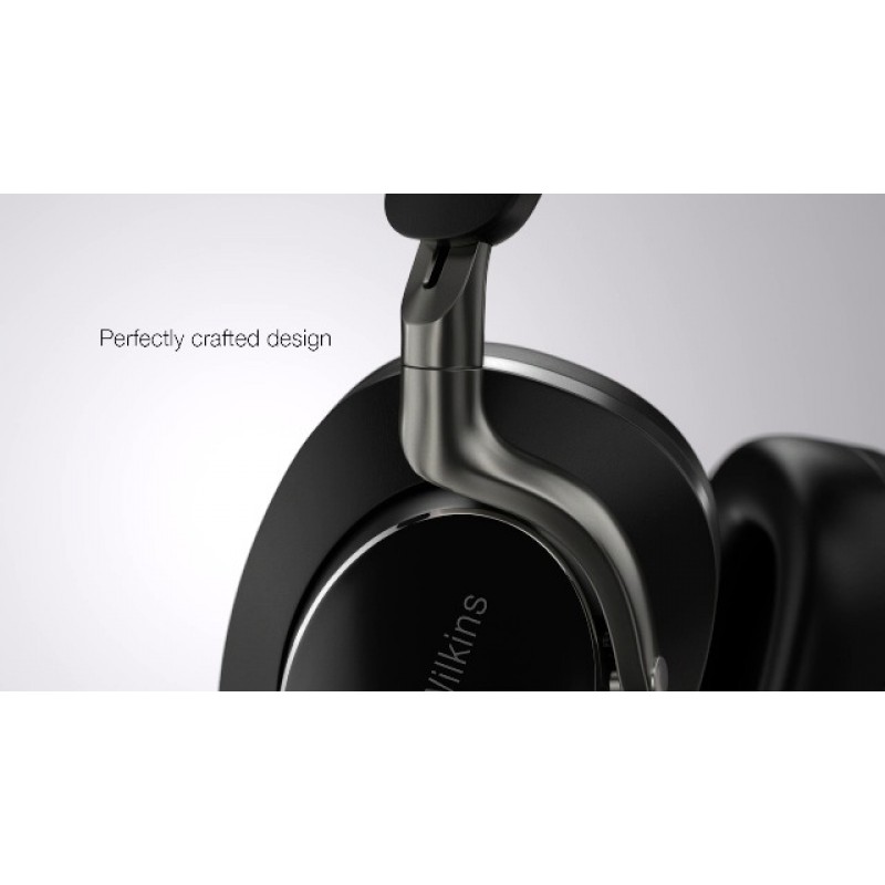 Bowers & Wilkins Px8 오버이어 무선 헤드폰, 고급 능동형 소음 제거, 흑백 Android/iOS 음악 앱과 호환, 프리미엄 디자인, 15분 고속 충전으로 7시간 재생 제공, 블랙