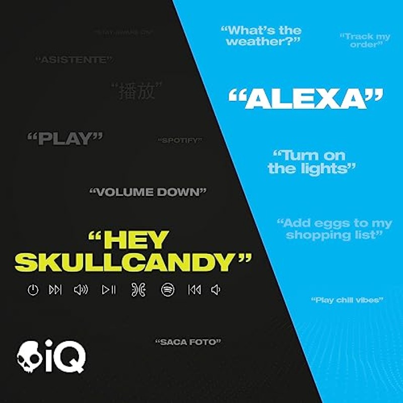 Skullcandy Crusher ANC 2 감각 저음을 갖춘 오버이어 소음 차단 무선 헤드폰, 50시간 배터리, Skull-iQ, Alexa 지원, 마이크, Bluetooth 장치와 작동 - 블랙