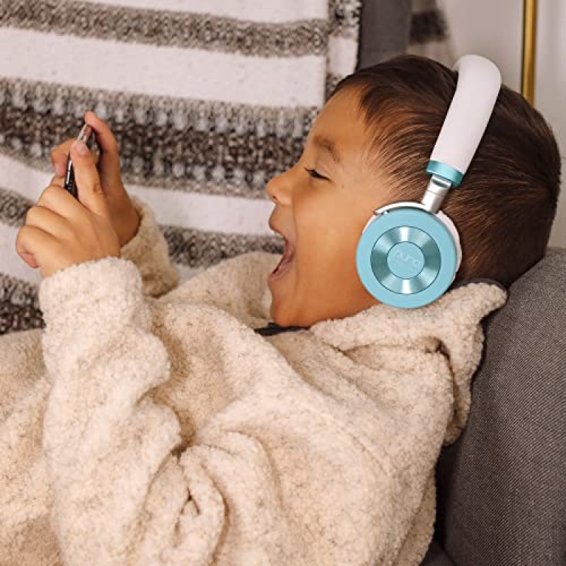Puro Sound Labs JuniorJams 어린이용 볼륨 제한 헤드폰 3+ 청력 보호 - 태블릿, 스마트폰, PC용 접이식 및 조절 가능 Bluetooth 무선 헤드폰 - 22시간 배터리 수명, 청록색