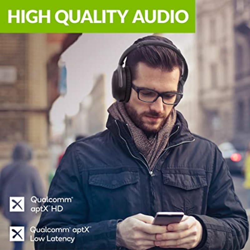 Avantree Oasis Plus 및 Avantree Aria Me S 번들: TV용 Bluetooth 송신기 및 수신기 및 능동형 소음 차단 맞춤형 오디오 Bluetooth 헤드폰