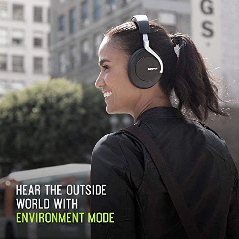 Shure AONIC 50 무선 소음 제거 헤드폰, 프리미엄 스튜디오 품질 사운드, Bluetooth 5 무선 기술, 귀에 꼭 맞는 편안한 착용감, 20시간 배터리 수명, 손가락 끝 컨트롤 - 브라운