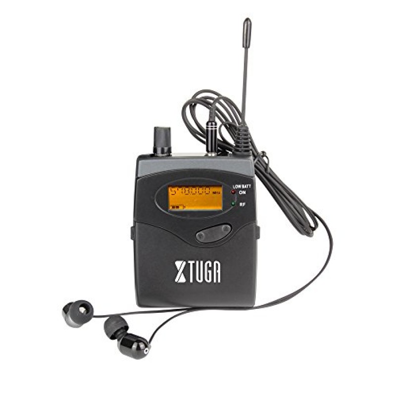 XTUGA RW2080 전체 금속 무선 이어폰 모니터 시스템 2 채널 2 바디팩 모니터링(이어폰 포함) 무대 또는 스튜디오에 사용되는 무선 모니터 유형
