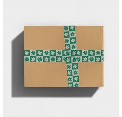 체크 무늬 꽃 패턴 포장 테이프 - 멋진 장식 귀여운 디자이너 인쇄 포장 및 배송 테이프 - 녹색 크림 복고풍 꽃무늬, 1.88