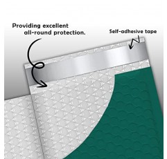 엔 폴리 버블 메일러 8.5x12 25팩 녹색 방수 자체 밀봉 접착 배송 가방, 배송, 메일링, 포장용 완충 패딩 봉투 사용 가능한 공간 8.5x11