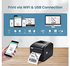 vretti Wi-Fi 감열식 라벨 프린터, 중소기업 및 패키지용 무선 배송 라벨 프린터, Etsy, Ebay, Amazon, Shopify, USPS 등과 호환되는 4x6 라벨 프린터