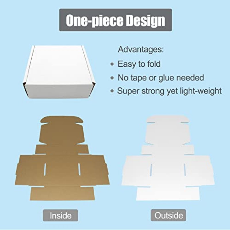ELAZEKES 6x4x2 소형 배송 상자 25개 팩, 흰색 골판지 상자 중소 기업을 위한 골판지 우편물 플랫 저렴한 포장 경량 우편물 보석 공예 선물 포장