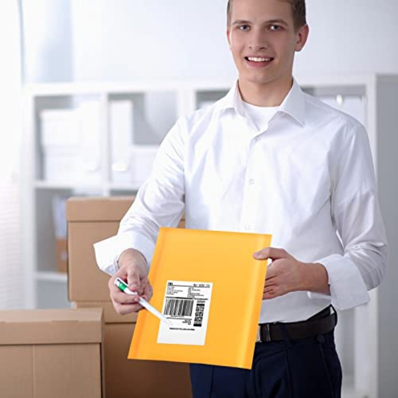 packbabol 크래프트 버블 메일러 8.5x11 인치 50개, 소형 자체 밀봉 메일 배송 가방, 노란색 패딩 봉투 #2