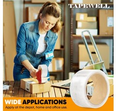Tapewell 배송 테이프 롤 - 투명 포장 테이프 1.88인치 폭 - 이동용 박스 테이프 - 디스펜서용 포장 테이프 리필 - 3팩 투명 테이프 롤 - 164야드