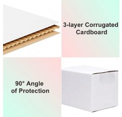 PETAFLOP 6x4x4 배송 상자 50팩, 흰색 판지 상자 중소기업용 크래프트 골판지 우편물 상자