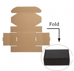 Sodissa 6x4x2 인치 배송 상자 25개 팩, 소규모 기업용 골판지 우편물 상자 포장, 검정색