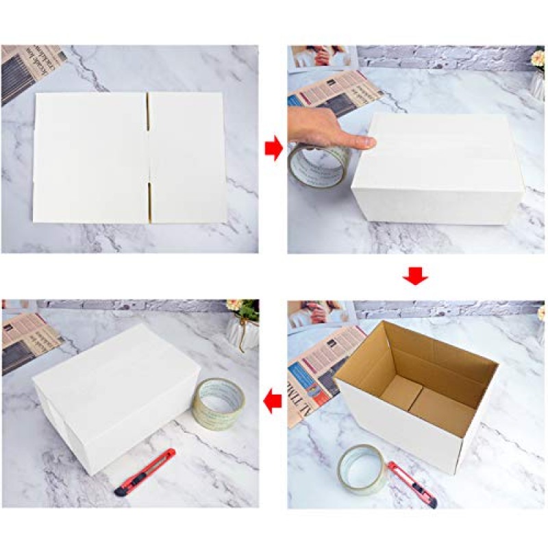 Calenzana 6x4x4 배송 상자 25개 세트, 우편 포장 선물용 소형 골판지 상자, 흰색