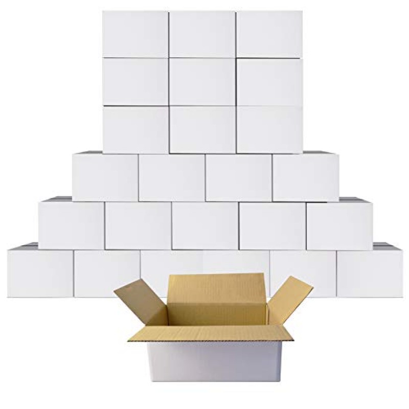 Calenzana 6x4x4 배송 상자 25개 세트, 우편 포장 선물용 소형 골판지 상자, 흰색