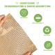 WOJEE 허니콤 포장지 친환경 버블 쿠션 랩 롤(깨지기 쉬운 스티커 라벨 12개 포함), 이동, 배송 공급업체용 재활용 크래프트 포장지(15인치 x 132피트, 갈색)