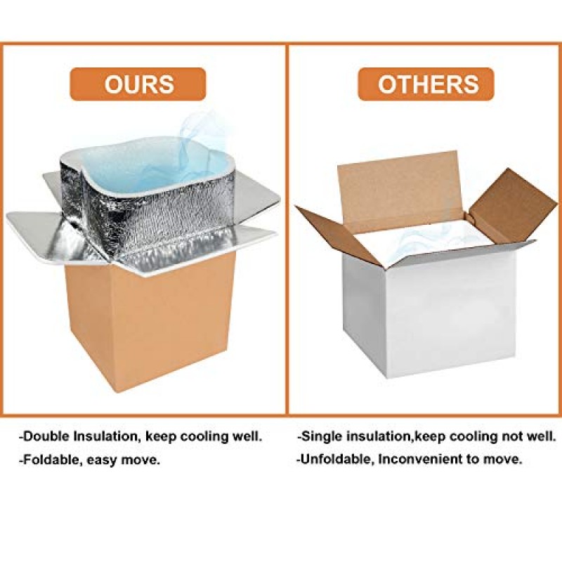 포일 절연 백 라이너가 포함된 YSSOA Thermo Chill 이중 절연 상자, 소형 우편 상자, 우편 발송, 배송, 포장, 이동용 배송 상자, 상자 내부 치수 6'x5'x9', 2팩.