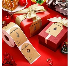 400 조각 크리스마스 크래프트 종이 스티커 크래프트 종이 라벨 크리스마스 태그 학교용 크리스마스 스티커 홈 오피스 스파이스 컵 병 (Xmas-Tree 시리즈) (레트로 시리즈)