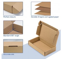 Wintcomfort 25팩 배송 상자, 10 x 10 x 2인치 골판지 포장 비즈니스 포장, 선물, 장식, 갈색 크래프트용 소형 우편물 상자