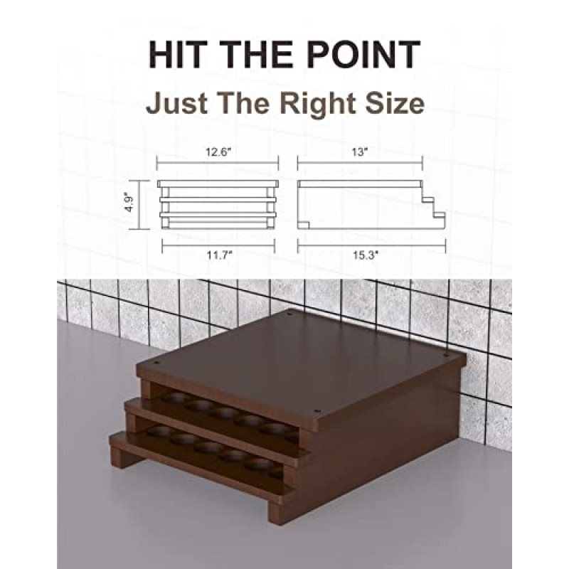 WELL WENG 2단 대나무 커피 포드 서랍 보관함, 84 캡슐 용량 - 네스프레소 오리지널라인 캡슐 전용(브라운)