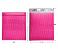 GSSUSA 핑크 폴리 버블 메일러 8.5x12 자체 밀봉 포장 백, 중소기업 용품, 패딩 봉투, 버블 봉투, 우편 봉투, 중소기업용 포장, 핑크 버블 메일러, 25팩