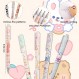 Deoot 24 Pcs 귀여운 암소 펜 개폐식 젤 펜 Kawaii Bear Pens 미적 사무실 및 학교 용품