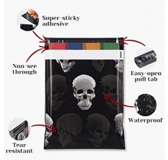 TONESPAC 10 x 13 폴리 메일러 봉투 100팩 중소기업 의류 포장용 고딕 폴리 메일러 폴리 백(해골, 100팩)