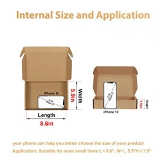 Trwcrt 배송 상자 9x6x2 20개 세트, 중소기업 포장용 골판지 상자, 갈색