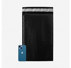 Holpack 12.5x19 검정색 폴리 버블 메일러 #6 50개 우아한 자체 밀봉 패딩 봉투. 중소기업을 위한 경량 방수 배송 가방 고급 액세서리, 보석 및 화장품에 적합